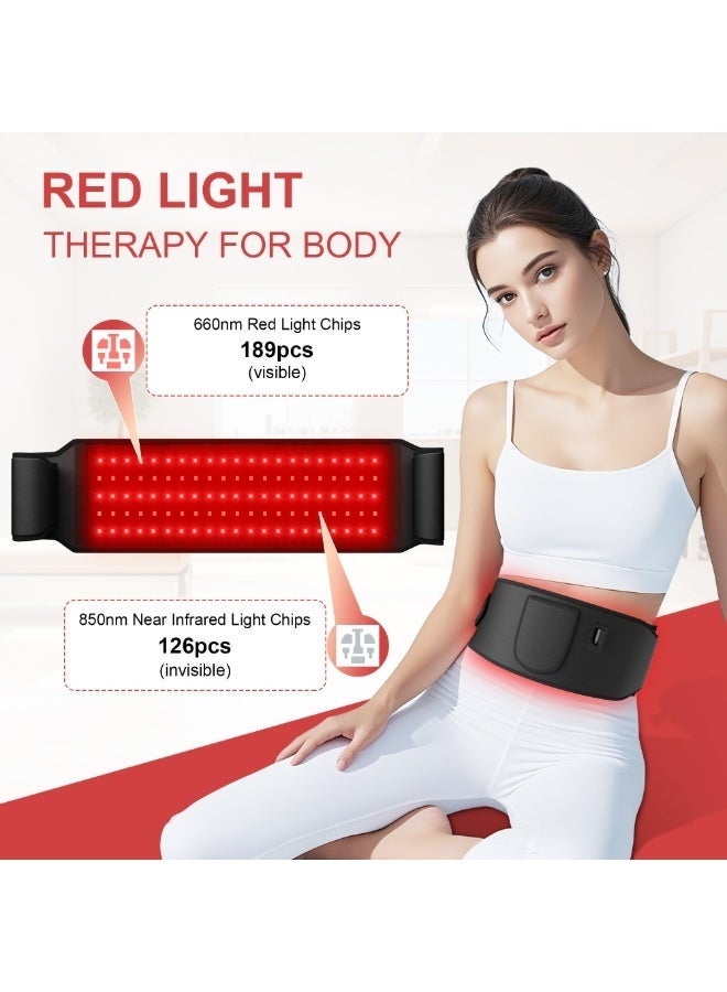 Arabest Light Therapy Belt, Infrared Light Therapy Wrap Red Light Therapy Device for Body with Timer for Back Shoulder Waist Muscle Pain Relief for Women Men - Image 3